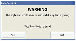 DNP Printer Info warning